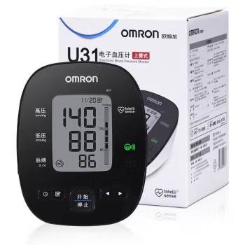 欧姆龙（OMRON）上臂式血压计U31语音家用电子血压仪 [语音款]U31+智能加压+电池